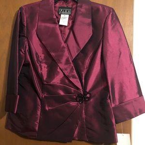 Alex Evenings Cherry Wrap Blouse